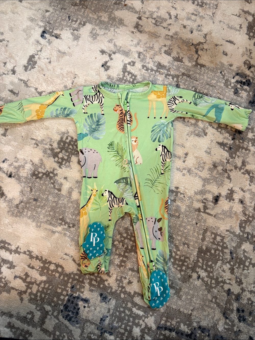 Posh Peanut Bamboo NB Safari Print NWOT